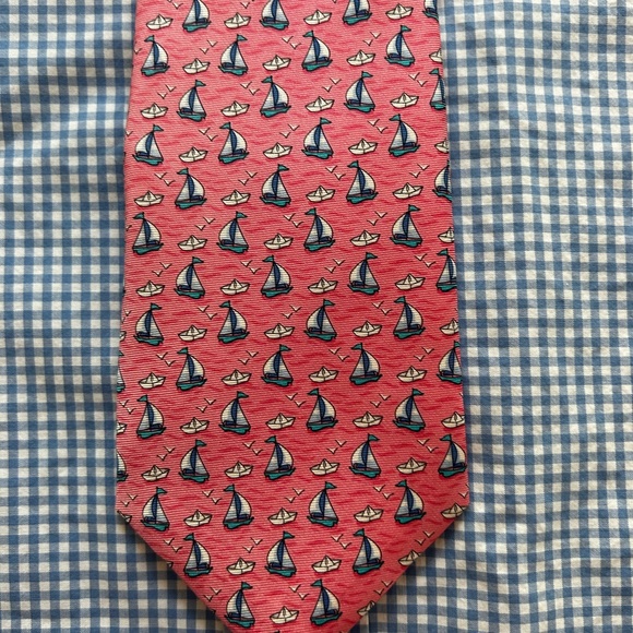 Brooks Brothers silk tie – pink with light blue sailboats – NWT - Picture 7 of 7